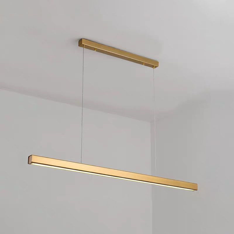 Contemporary Style Linear Island Pendant Metal 1- Light Island Light Fixture
