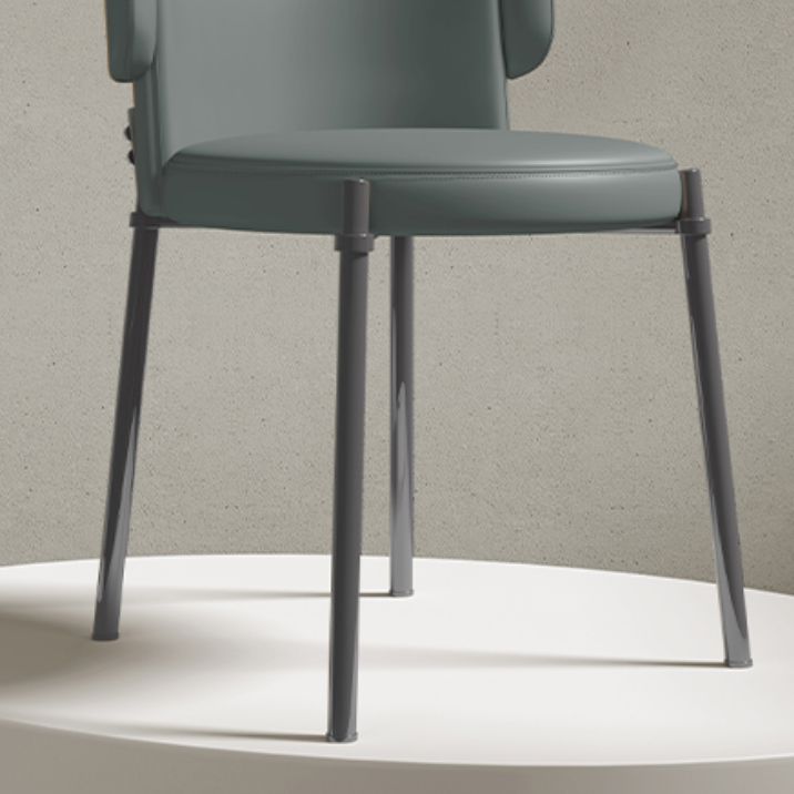 Faux Leather and Metal Contemporary Dining Chair for Dining Room