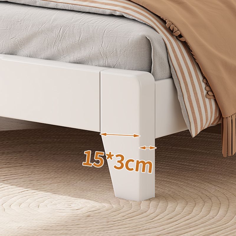 Solid Wood Standard Bed Modern White Bed Frame with Headboard