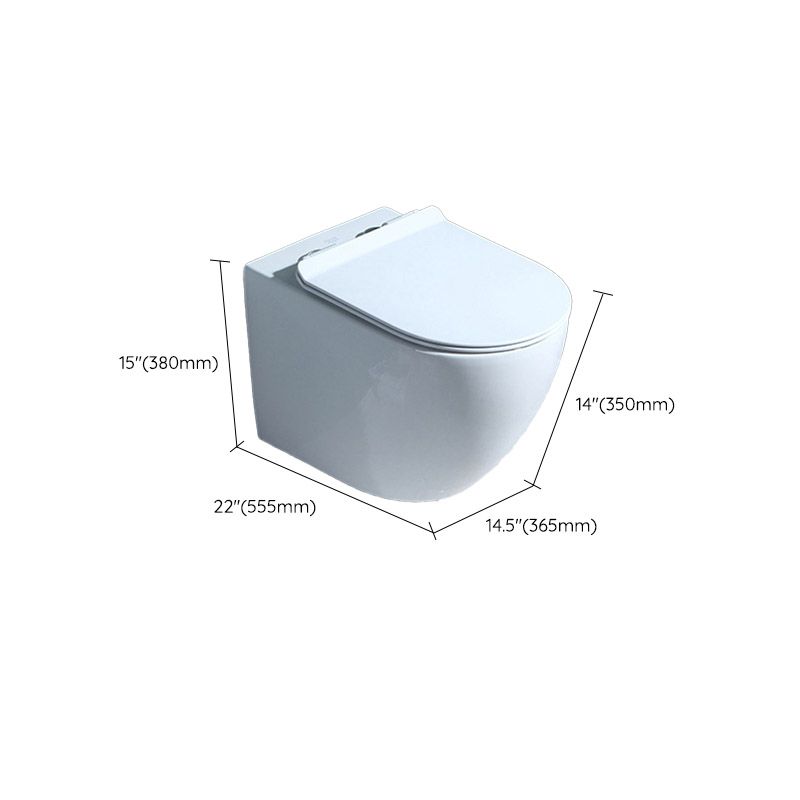 Modern Concealed Tank Toilet Skirted Ceramic Wall Hung Flush Toilet with Seat