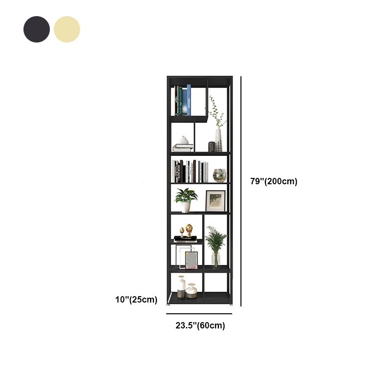 Geometric Metal Shelf Bookcase Glam Vertical Open Book Shelf