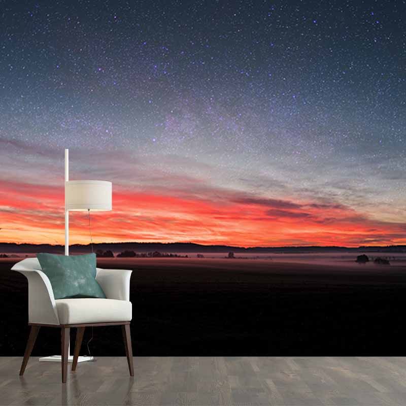 Setting Sun Photography Mildew Resistant Wallpaper Environmental Sleeping Room Wall Mural