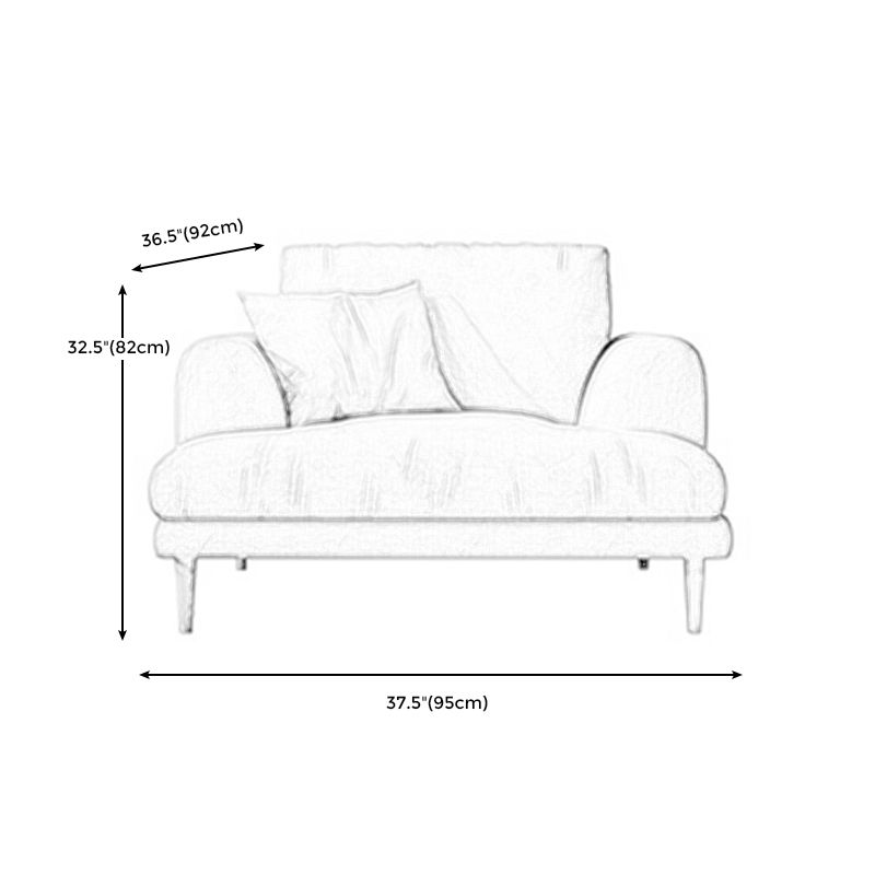 Recessed Arm Cushion Back Contemporary Cotton Living Room Sofa