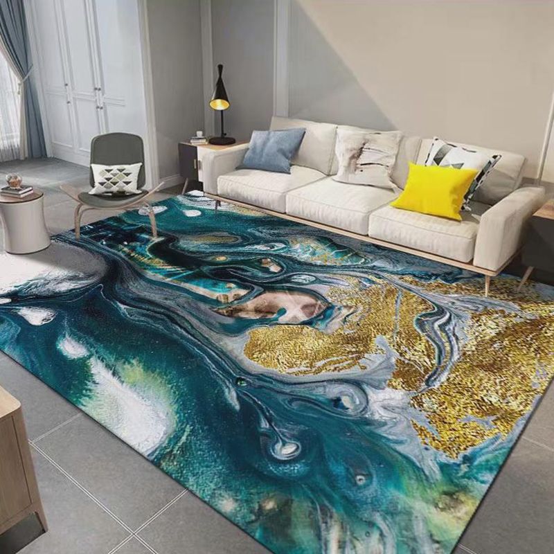 Gorgeous Watercolor Rug Distinctive Artistic Carpet Polyester Stain Resistant Rug for Living Room