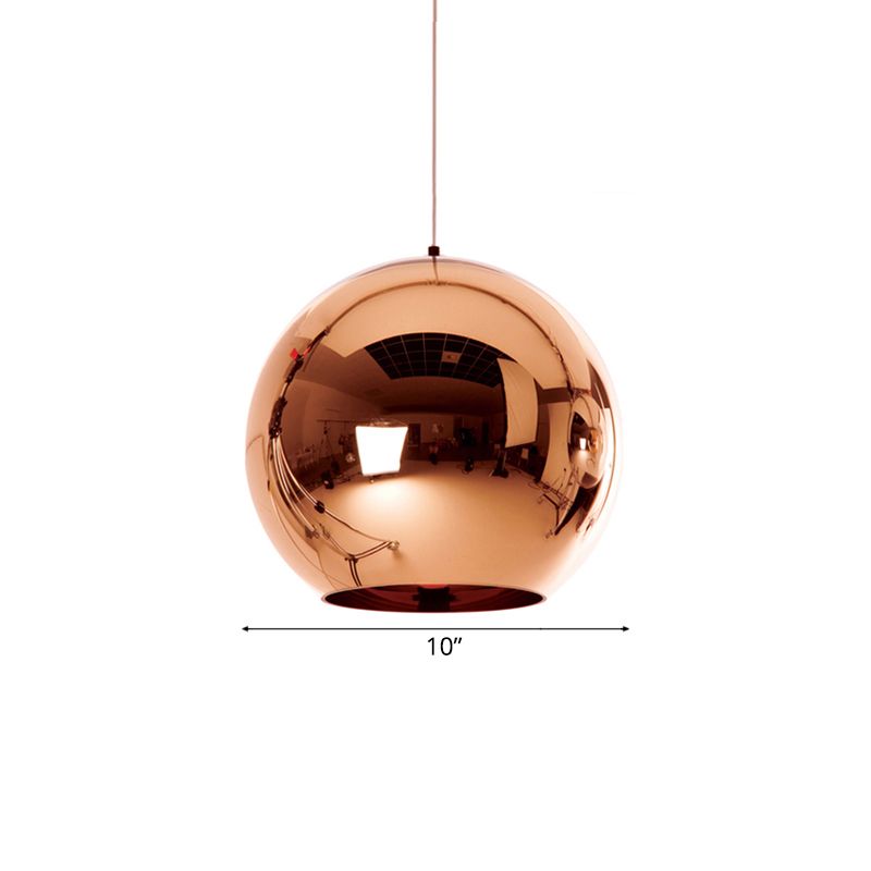 6 "/8"/10 "W Mirror Ball Anhänger Beleuchtung zeitgenössisches Glas 1 Licht Chrom/Gold/Roségold hängende Deckenleuchte