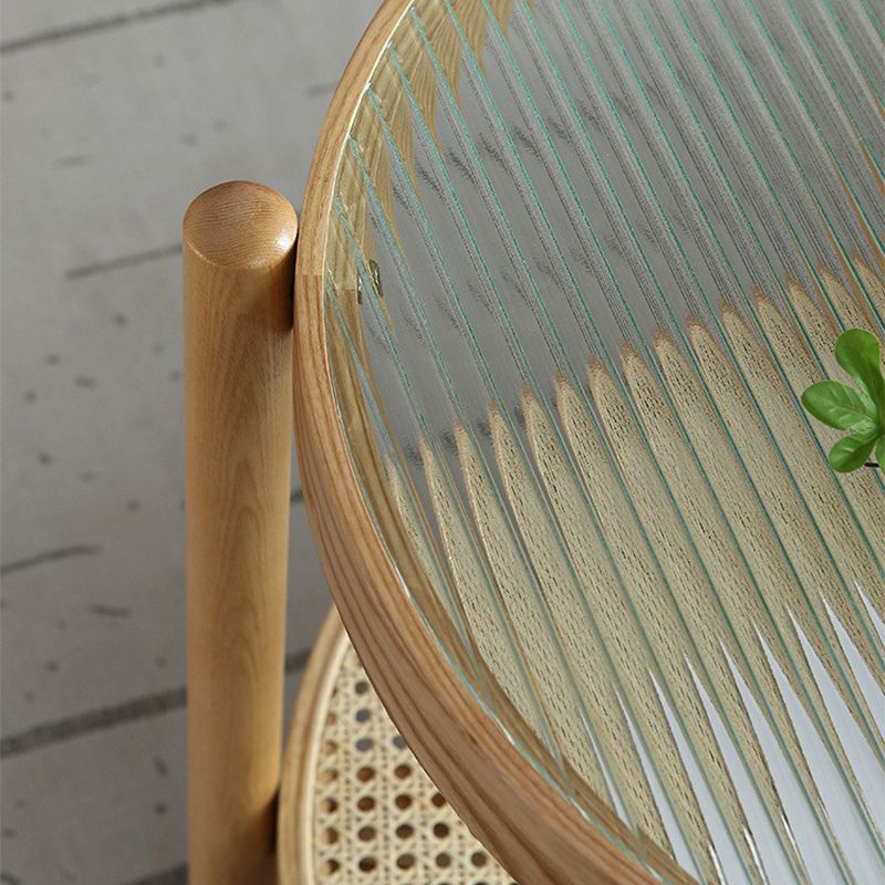 Glass-Topped Coffee Cocktail Table with Shelf Contemporary 4 Legs Coffee Table