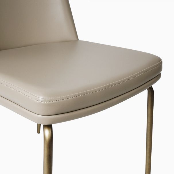 Faux Leather and Metal Contemporary Armless Dining and Accent Chairs
