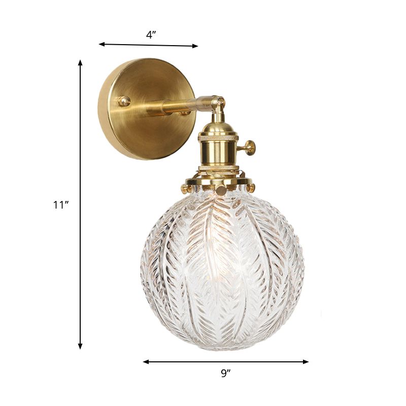 Geometric/Globe/Pentagram Wall Sconce Contemporary Prismatic Glass 1 Bulb Brass Wall Mount Light Fixture