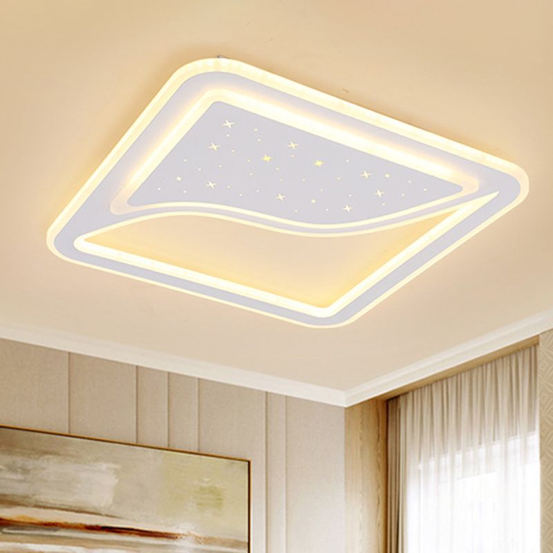 Luz empotrada súper delgada blanca de 19"/35.5" Luz empotrada LED metálica contemporánea para interiores en blanco cálido/blanco