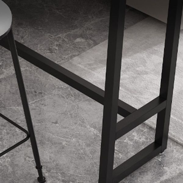 Contemporary Rectangle Bar Table Set 1/3/5 Pcs Iron Frame Bar Table and Stools