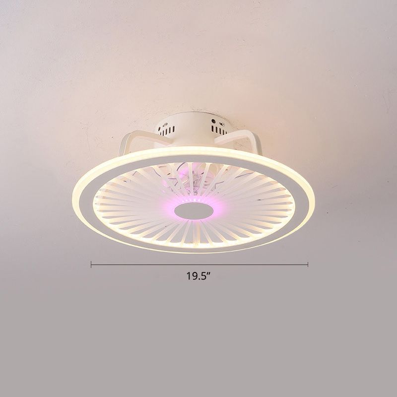 18,5 "Weitkitty Deckenventilator Leichte Cartoon Acryl weiße LED Semi Flush Mount Montage mit Fernbedienung