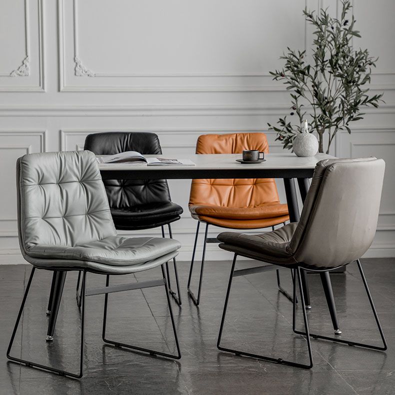 Chaises de cuisine de style contemporain dinant la chaise latérale sans bras avec les jambes en métal