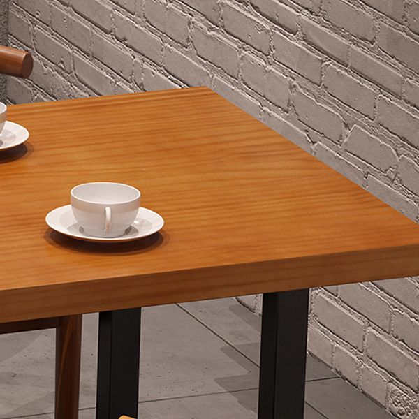Industrial Wood Double Pedestal Dining Table Natural Rectangle Table