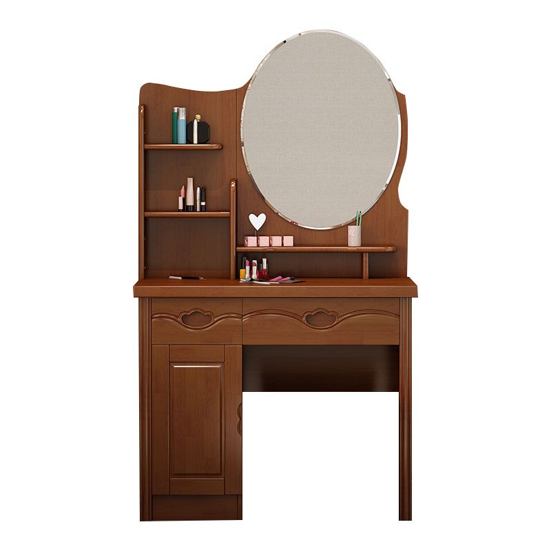 Make-up Vanity Standing Solid Wood Double Drawers Traditional