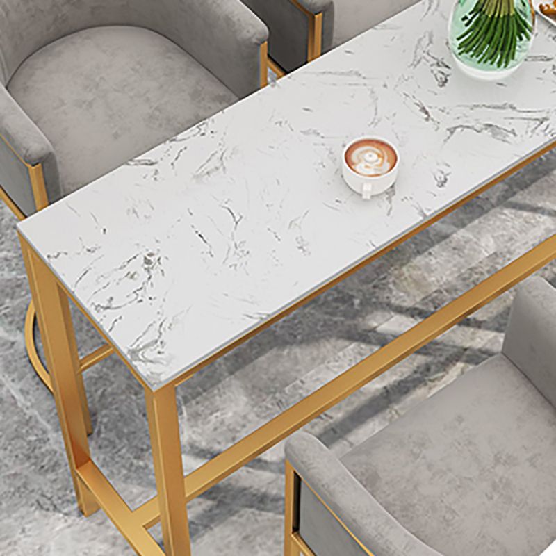 Tavolo da bar in glam in finta pub in marmo in finta tavolo da pranzo in oro interno tavolo fisso, solo tavolo