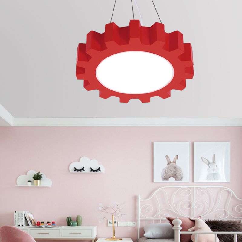 Creative Gear Pendant Light Acrylic Candy Colored LED Suspension Light for Kindergarten