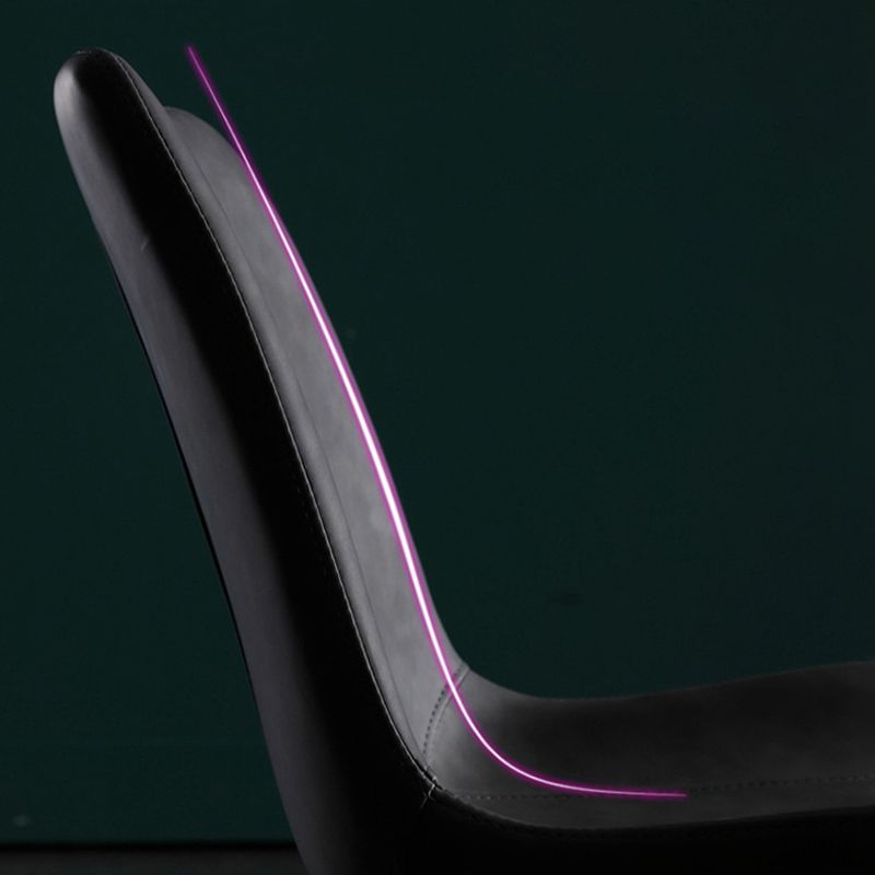 Kitchen Dining Armless Chair Faux Leather Dining Chair in Grey