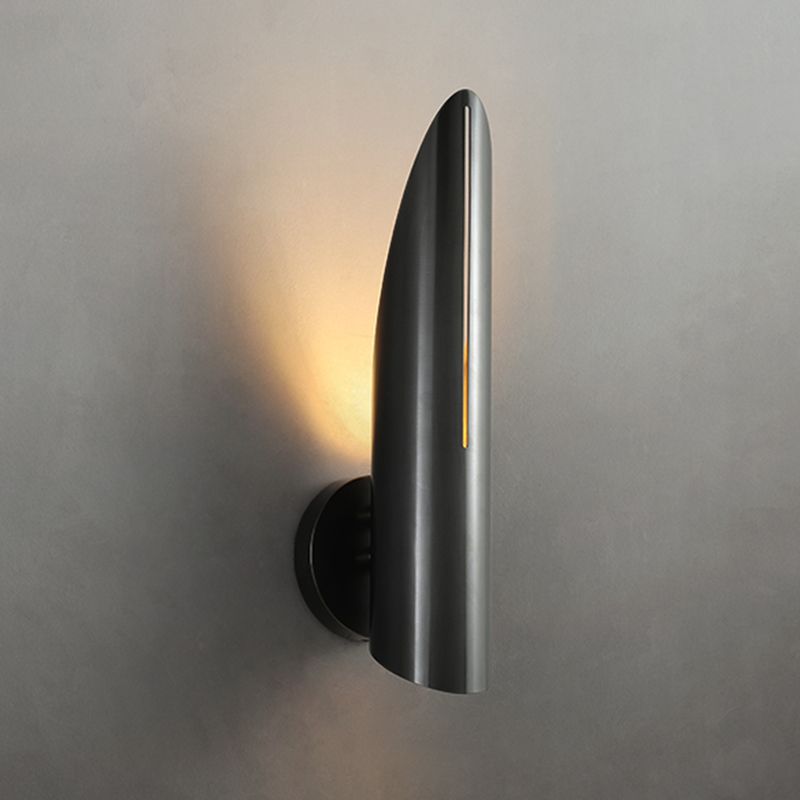 Shaded Metal Sconce Light Fixture Contemporary Wall Mounted Light Fixture for Bedroom