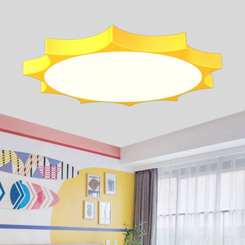 Cartoon zonvormige inbouw plafondlamp acryl kleuterschool LED inbouwlicht in geel