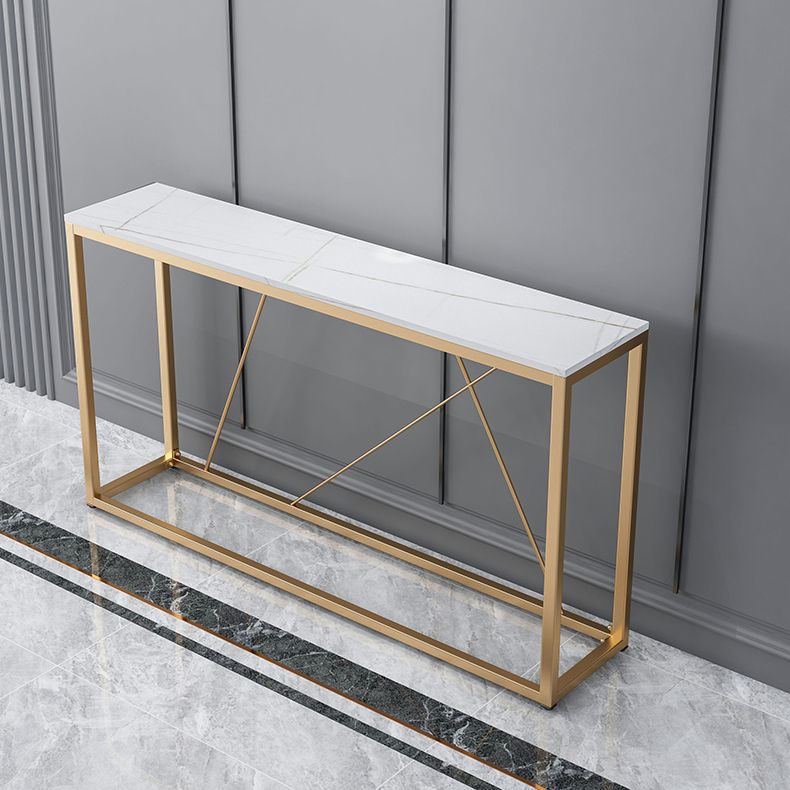 Contemporary Rectangle End Table Antique Finish Console Sofa Table