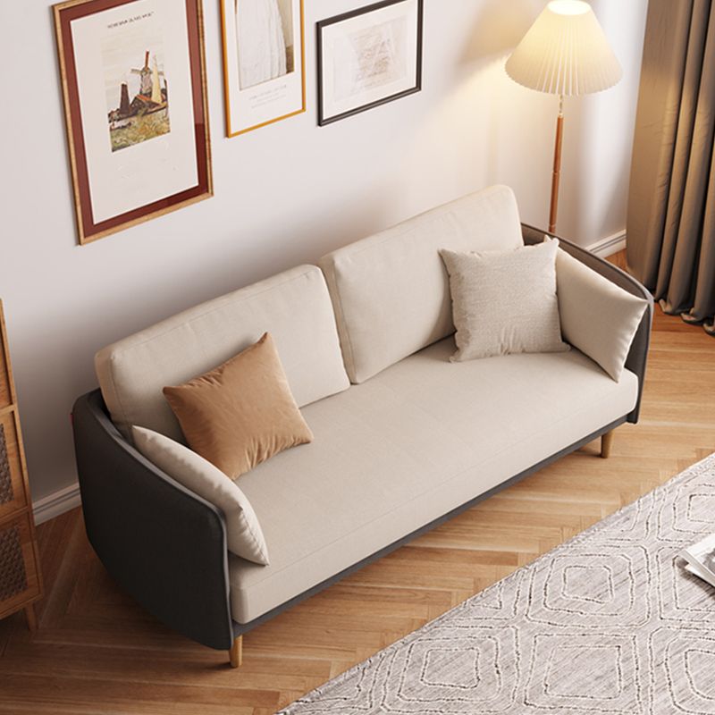 Contemporary Pillow Top Arm slipcovered Sofa 31.5"High Velvet Loose Back Sofa