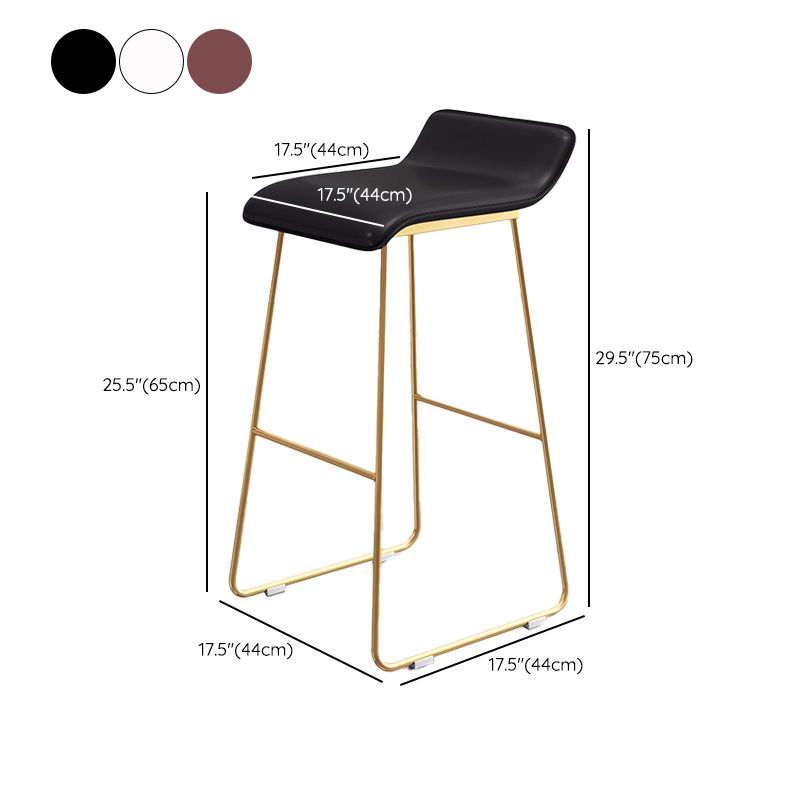 Contemporary Faux Leather Counter Stool Counter Height Bar Stool with Metal Legs