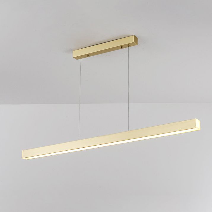 Linear Island Lighting Fixtures Metal Minimalism Pendant Lighting Fixtures for Restaurant
