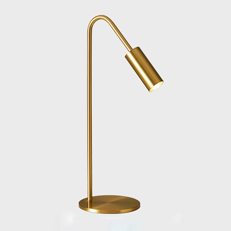 Brass Arc Table Lamp Modern Style 1 Light Table Light in Gold for Bedroom