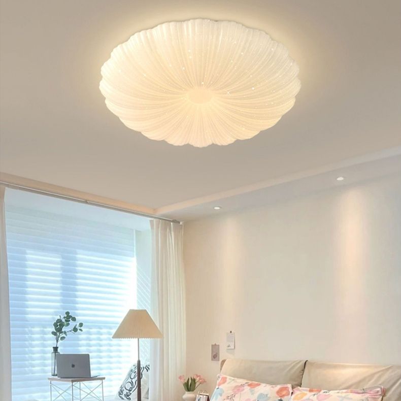 Metal Flush Mount Modern Circular Shape Ceiling Light with Acrylic Shade for Living Room