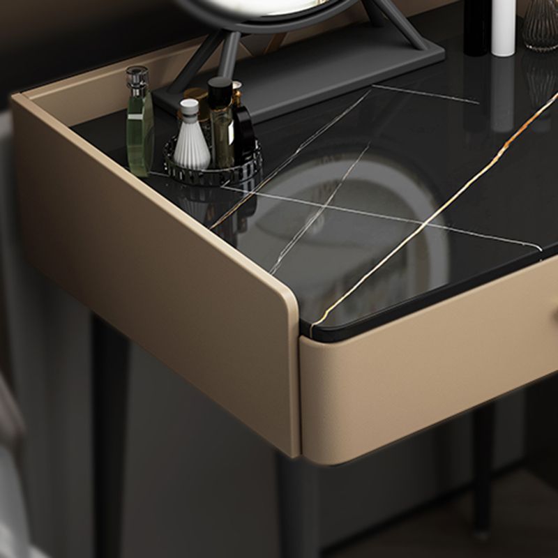23.62" Wide Stone Vanity Table Modern Makeup Vanity Table Set with Storage Drawers