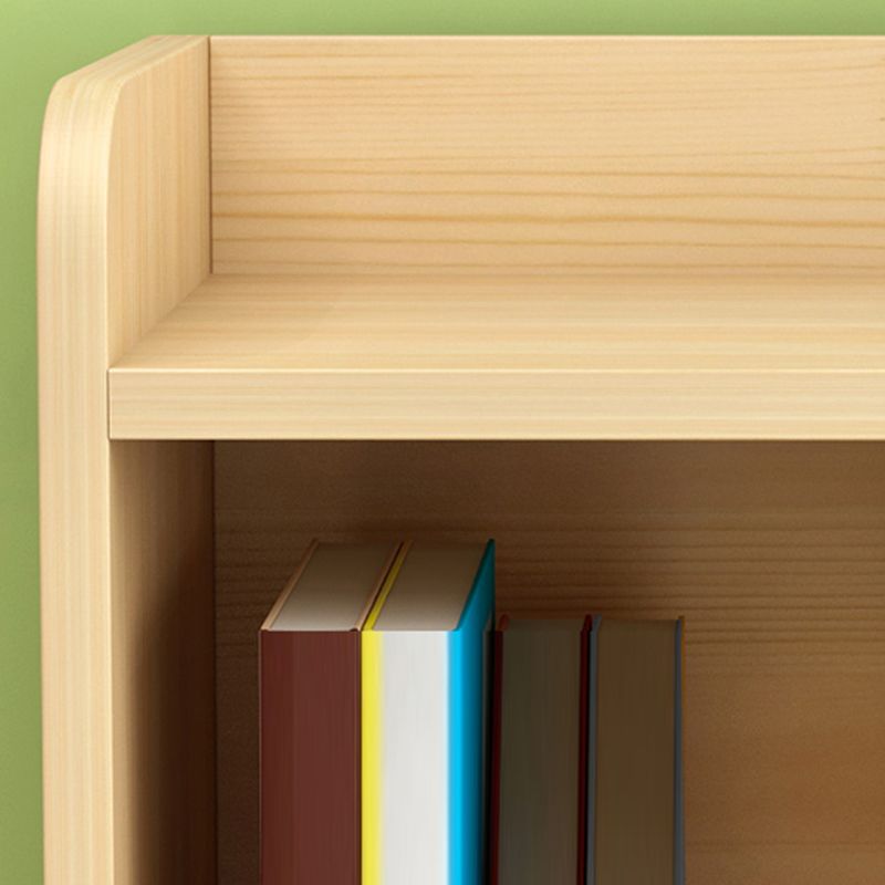 Contemporary Natural Wooden Book Shelf Closed Back Shelf Bookcase for Home