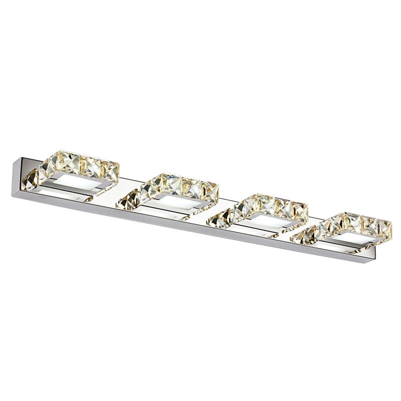 Modern Crystal Makeup Mirror Light Stainless Steel LED Mirror Lamp Fixture for Bathroom