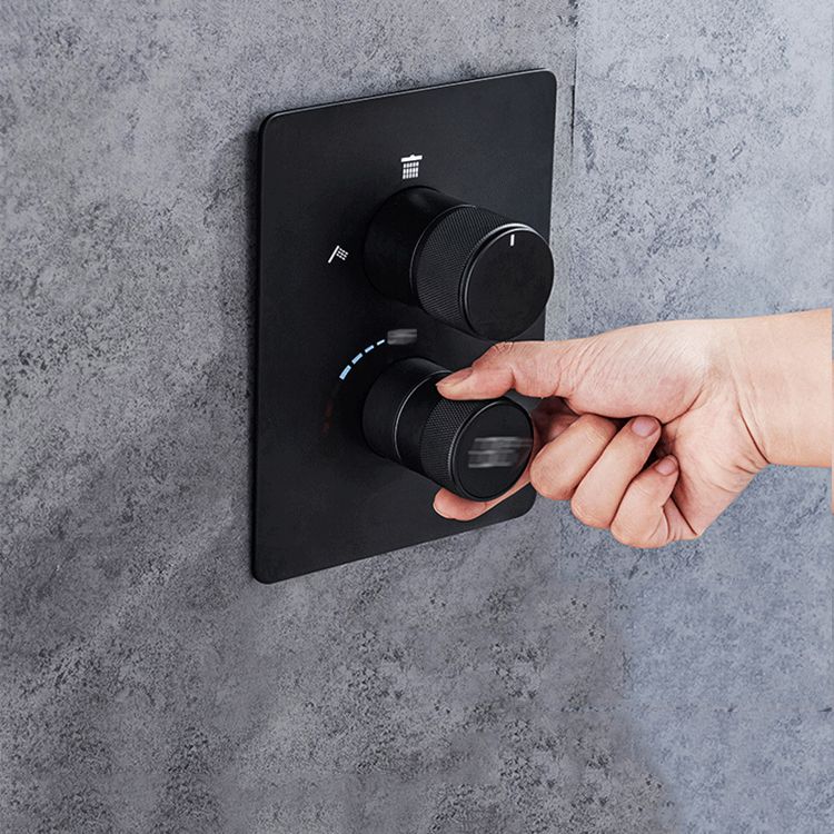 Modern Shower System Dual Shower Head Slide Bar Thermostatic Wall Mounted Shower Set