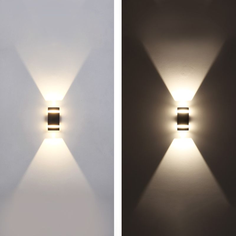 Minimalismo de aluminio Luz de luz de pared Negro al aire libre 1 luz de pared de pared Luz de pared