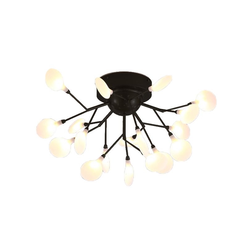 Firefly Semi Flush Luz de techo Minimalismo Acrílico Activo Flush Light in Negro