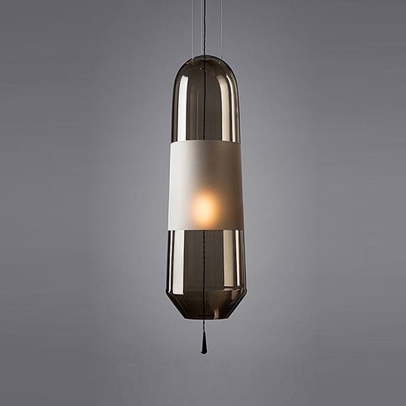 Glass Geometrical Hanging Lamp Modern Style 1 Head Pendant Lighting for Bedroom