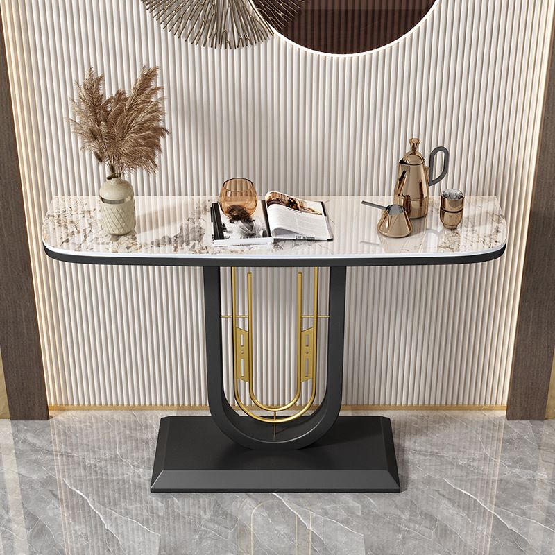 Glam Console Table Half Moon Antique Finish Console Sofa Table