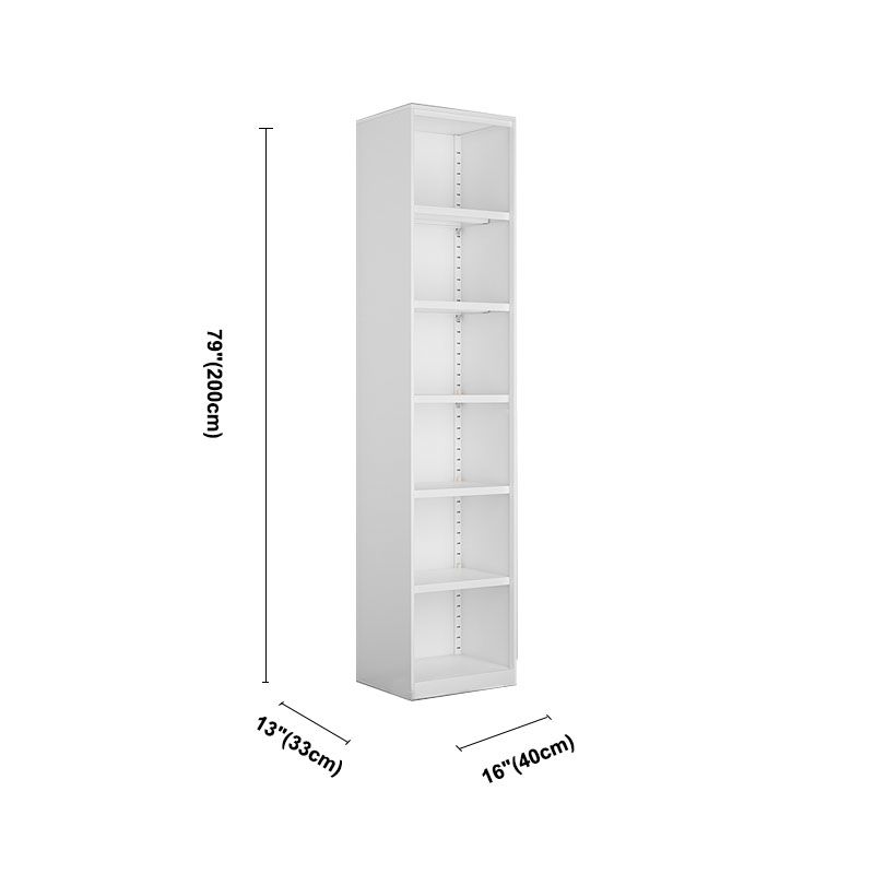 Modern Closed Storage Bookcase Black/White Metal Bookshelf with Shelves