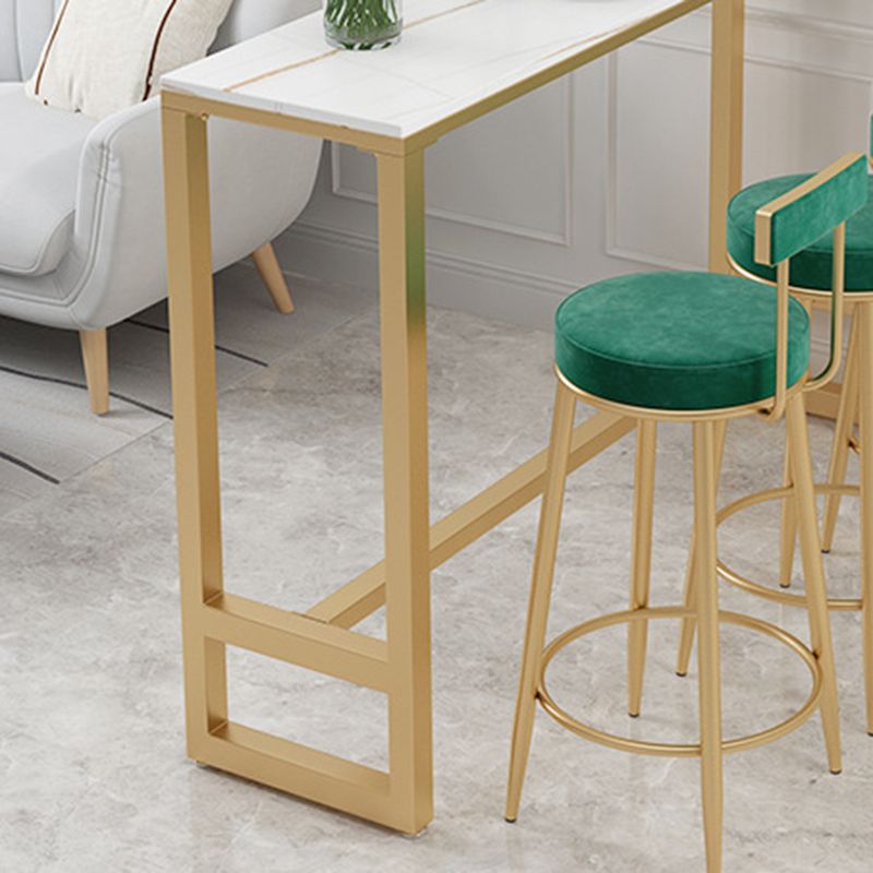 Glam Pub Height Dining Table Stone Top Pub Table for Living Room