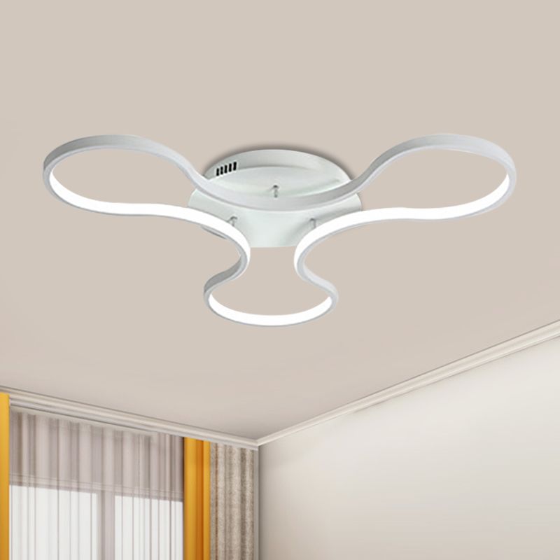 Fidget Spinner Shaped Ceiling Flush Simplicity Metal White LED Flush Mount Light for Boys Room, 23"/29" Width