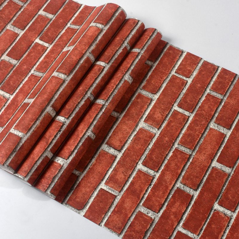 Brick Effect Wallpaper Roll Dark Color Industrial Style Wall Covering for Accent Wall