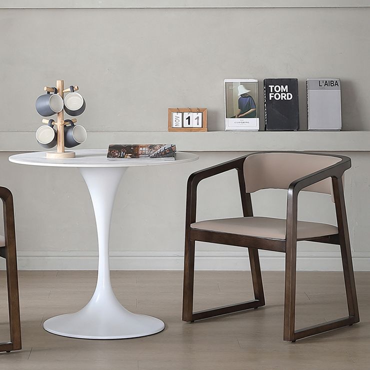 Mesa de comedor blanca de piedra sinterizada Simplicidad de tulipán Mesa base para el comedor para el comedor