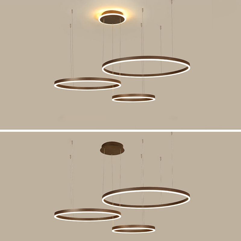 LED de café artístico en forma de bucle en forma de bucle de aluminio LED colgante para sala de estar