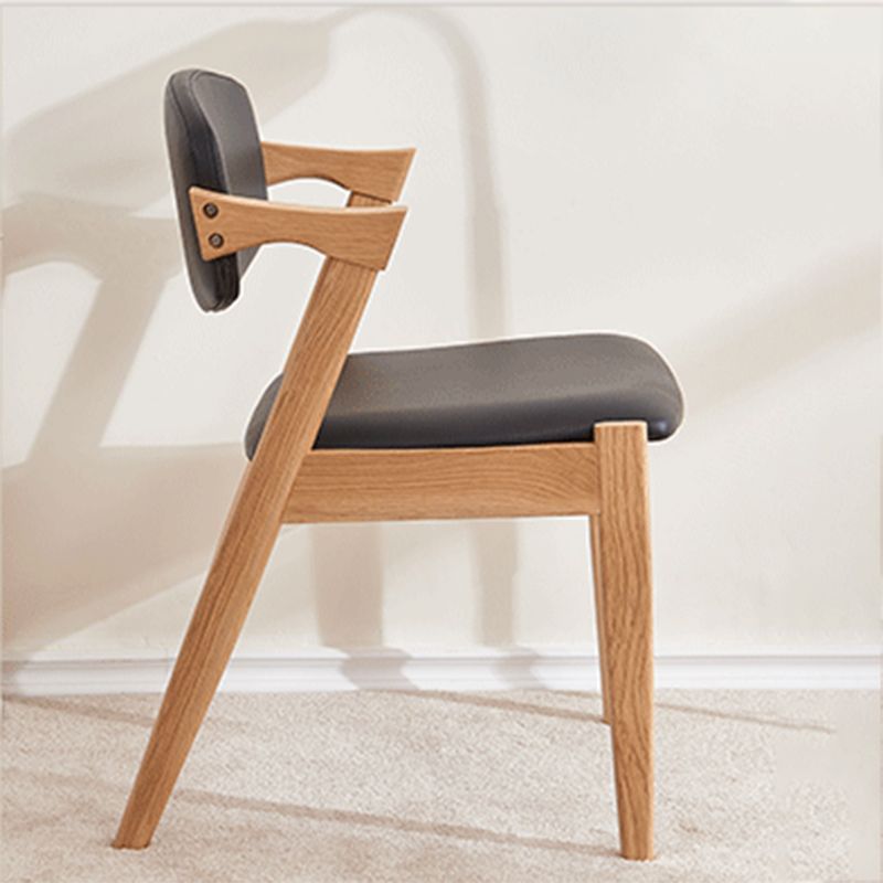 Wood Side Dining Chairs Contemporary Open Back Dining Side Chair in Black