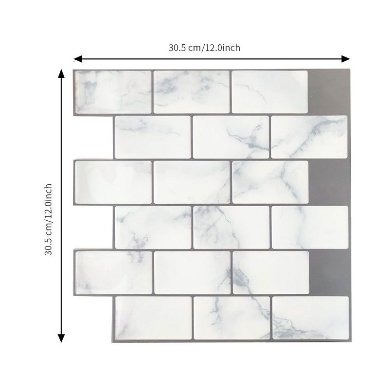 Faux Brick Wallpaper Panels Rustic Smooth Wall Covering in Grey for Bathroom, Self-Stick