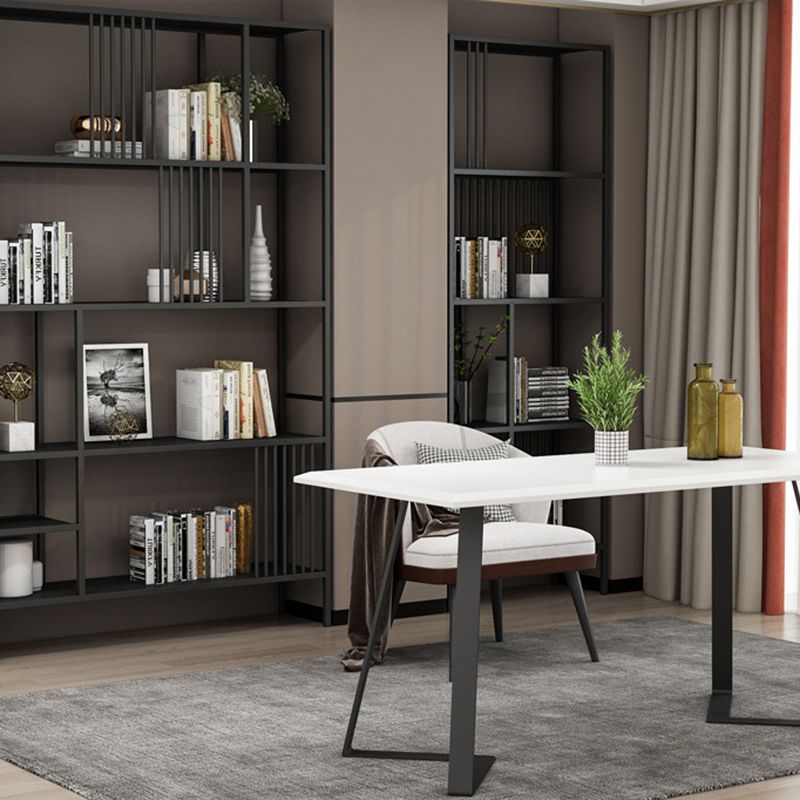 Glam Metal and Wood Shelf Bookcase Etagere Open Home Book Shelf with 5 Shelves