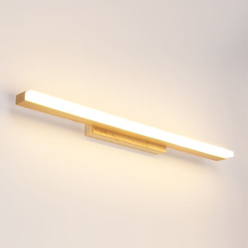 Wood Linear Vanity Wall Sconce Modern Style 1 Light Vanity Lighting Fixtures