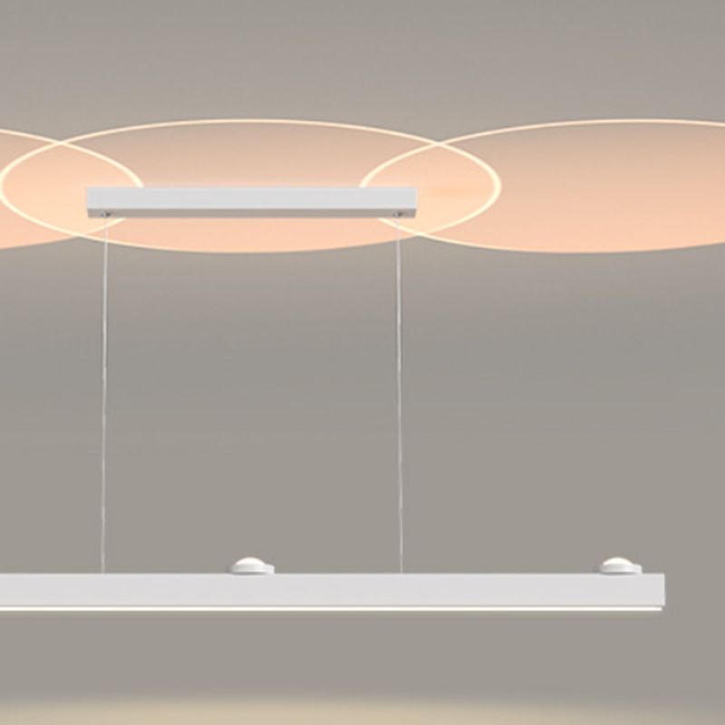 Linear Shape Metal Island Chandelier Modern Style 4 Lights Island Ceiling Light