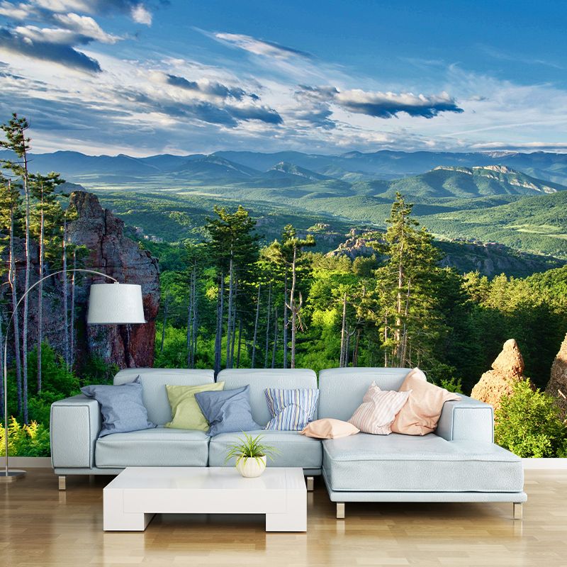 Contemporary Photography Style Forest Mural Wallpaper Mildew Resistant for Home Decor