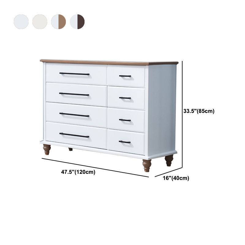 5 / 7 / 8 Drawers White Wooden Storage Chest Modern Style Storage Chest Dresser